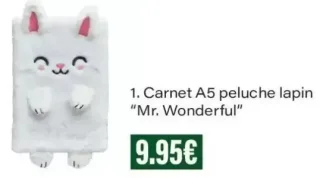 Carnet A5 peluche lapin "Mr. Wonderful"