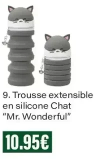 Trousse extensible en silicone Chat "Mr. Wonderful"