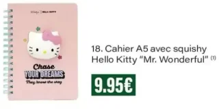 Cahier A5 avec squishy Hello Kitty "Mr. Wonderful"