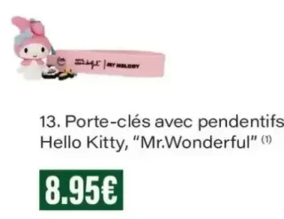 Porte-clés avec pendentifs, Hello Kitty, "Mr.Wonderful"