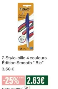 Stylo-bille 4 couleurs Édition Smooth Bic