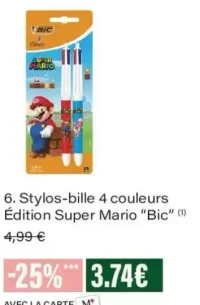 Stylo-bille 4 couleurs Édition Super Mario Bic