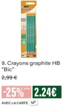 Crayons graphite HB Bic