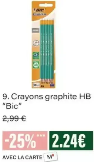Crayons graphite HB Bic