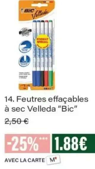 Feutres effaçables à sec Velleda Bic