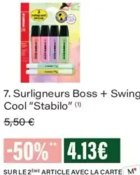Surligneurs Boss + Swing Cool "Stabilo"
