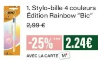 Stylo-bille 4 couleurs Édition Rainbow "Bic"