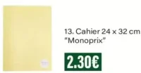 Cahier 24 x 32 cm Monoprix