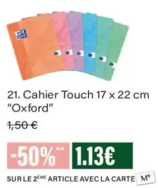 Cahier Touch 17 x 22 cm Oxford