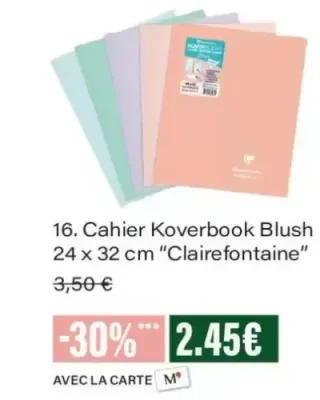 Cahier Koverbook Blush 24 x 32 cm Clairefontaine
