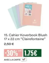 Cahier Koverbook Blush 17 x 22 cm Clairefontaine