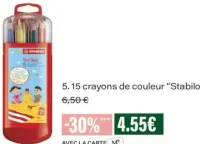 Stabilo 15 crayons de couleur