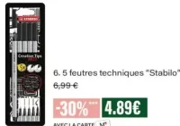 Stabilo 5 feutres techniques