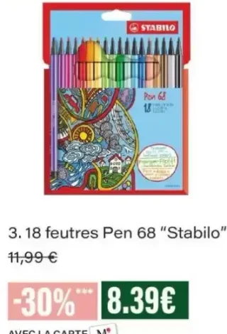 Stabilo 18 feutres Pen 68