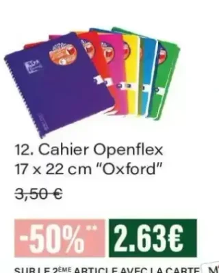 Cahier Openflex 17 x 22 cm "Oxford"