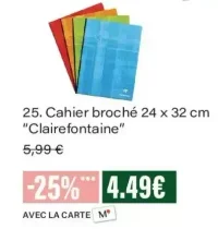 Cahier broché 24 x 32 cm Clairefontaine