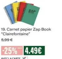 Carnet papier Zap Book Clairefontaine