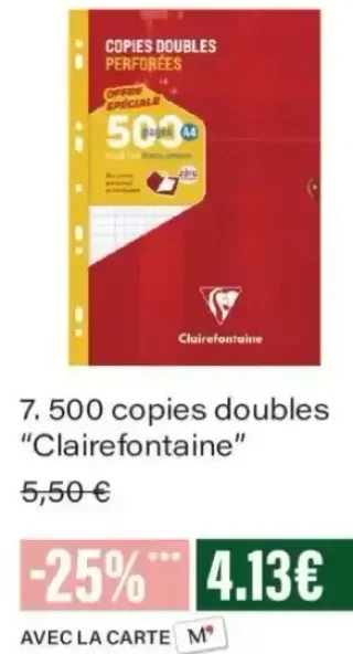 500 copies doubles Clairefontaine