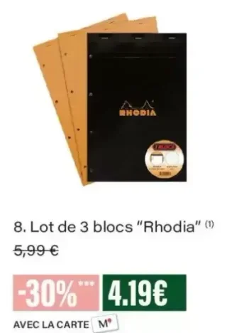Lot de 3 blocs Rhodia