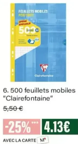 500 feuillets mobiles Clairefontaine