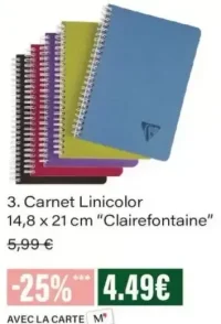 Carnet Linicolor 14,8 x 21 cm Clairefontaine