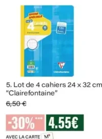 Lot de 4 cahiers 24 x 32 cm Clairefontaine