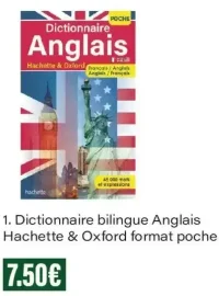 Dictionnaire bilingue Anglais Hachette & Oxford format poche