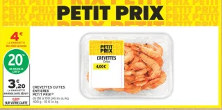 CREVETTES CUITES ENTIERES PETIT PRIX