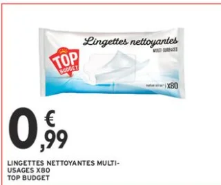 Lingettes nettoyantes multi-usages x80 TOP BUDGET