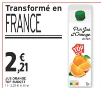Jus d'orange avec pulpe TOP BUDGET