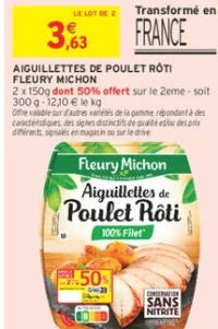Aiguillettes de poulet rôti Fleury Michon