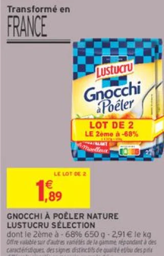 Gnocchi à Poêler Nature Lustucru Sélection