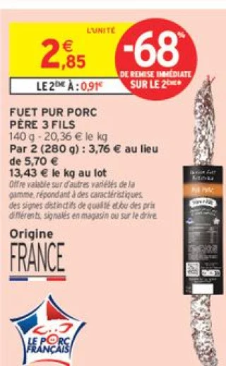 Fuet pur porc Père 3 Fils