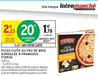 PIZZA CUITE AU FEU DE BOIS SURGELÉE 4 FROMAGES FIORINI