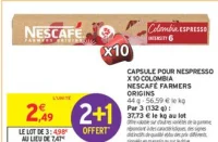 Capsule pour Nespresso X 10 Colombia Nescafé Farmers Origins
