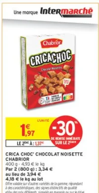 Crica Choc' Chocolat Noisette Chabrior