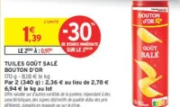 Tuiles Goût Salé Bouton d'Or