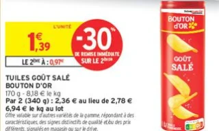 Tuiles Goût Salé Bouton d'Or