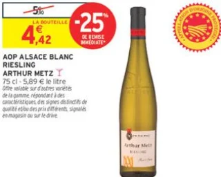 AOP Alsace Blanc Riesling Arthur Metz