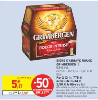 Bière d'abbaye rouge Grimbergen Rouge Intense