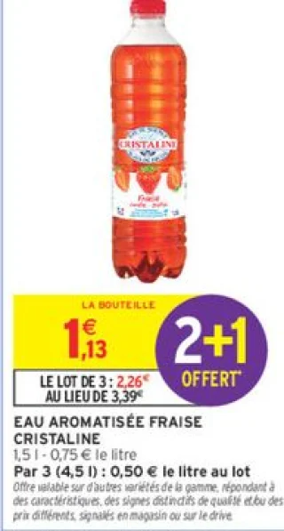 EAU AROMATISÉE FRAISE CRISTALINE