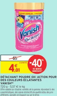 DÉTACHANT POUDRE OXI ACTION POUR DES COULEURS ÉCLATANTES VANISH