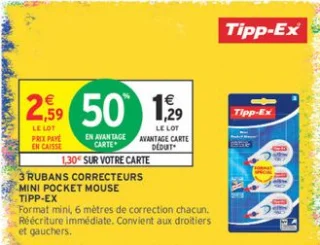 3 rubans correcteurs Mini Pocket Mouse Tipp-Ex