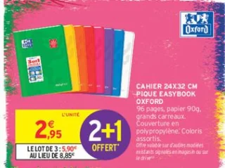Cahier 24x32 cm pique Easybook Oxford