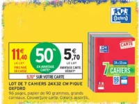Lot de 7 cahiers 24x32 cm pique Oxford