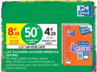 Lot de 4 cahiers A4 pique Openflex Oxford