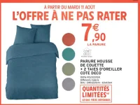 Parure housse de couette + 2 taies d'oreiller Cote Deco