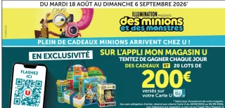 Grand jeu Minions : Gagnez des cadeaux et 20 lots de 200€ sur votre Carte U