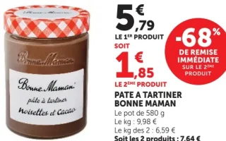 Pate a tartiner Bonne Maman Noisettes et Cacao