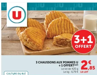 3 CHAUSSONS AUX POMMES U